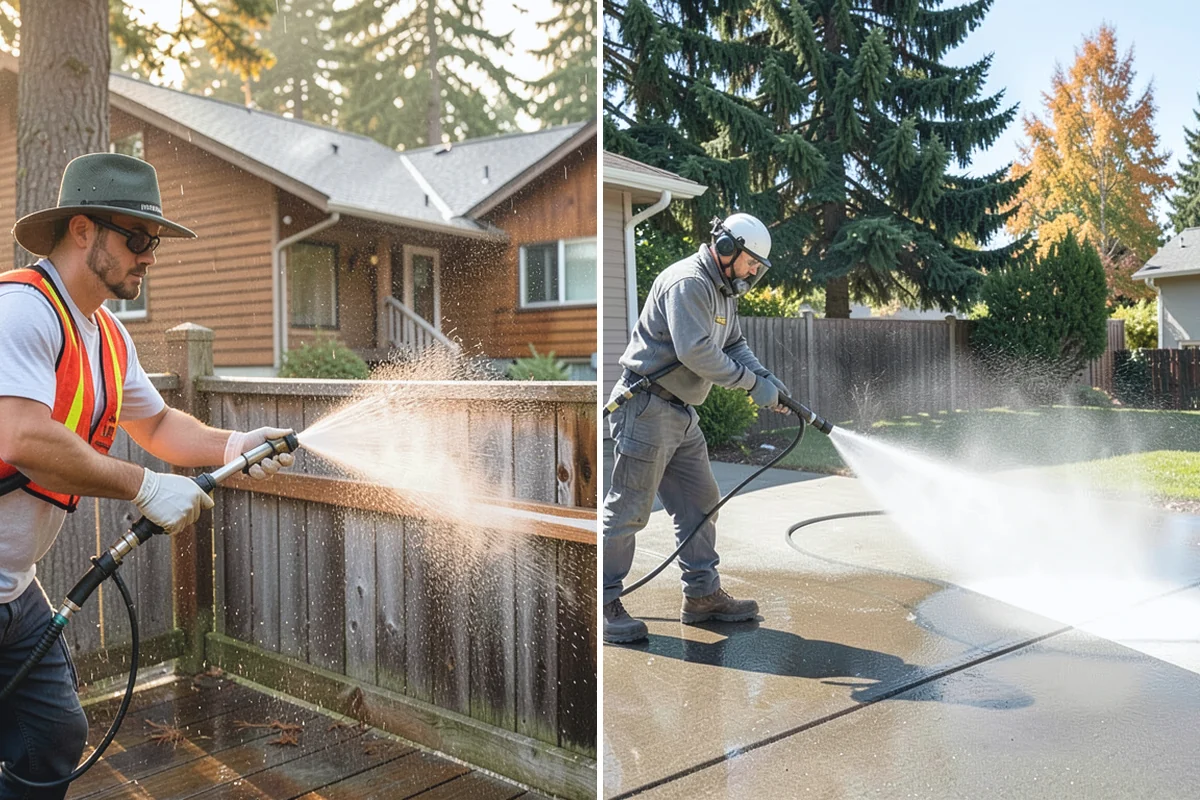 Step Pressure Washing in Skykomish, King County, WA - Sweep loose debris and pre-soak the steps