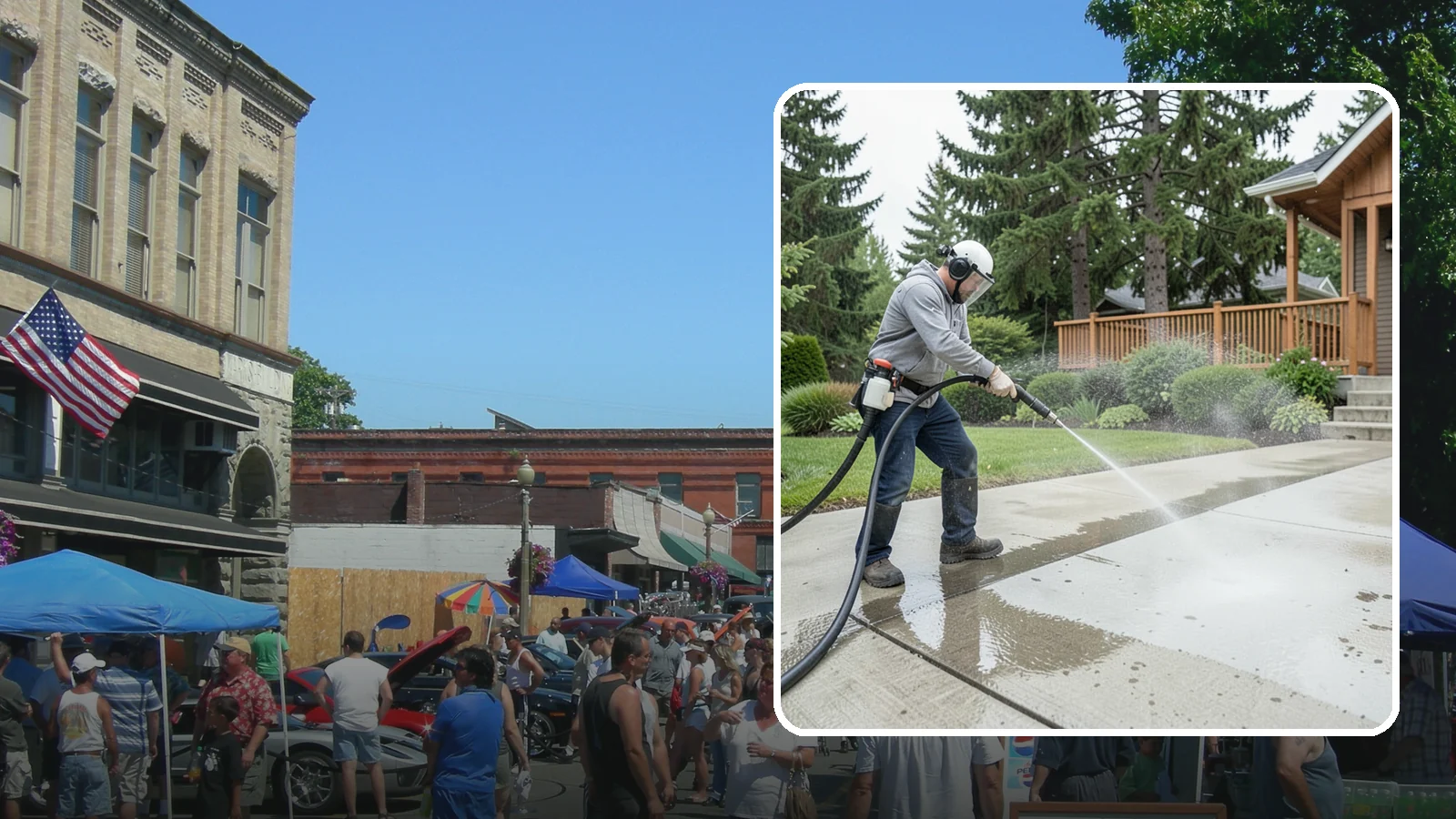 Step Pressure Washing in Snohomish, Snohomish County, WA - Pressure wash concrete and hardscape steps to strip built-up grime and restore safe grip.