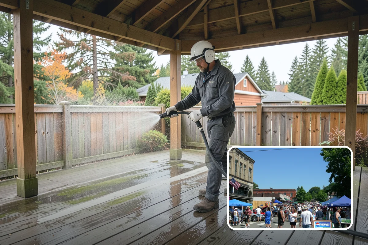 Step Pressure Washing in Snohomish, Snohomish County, WA - Strips compacted grime from step surfaces