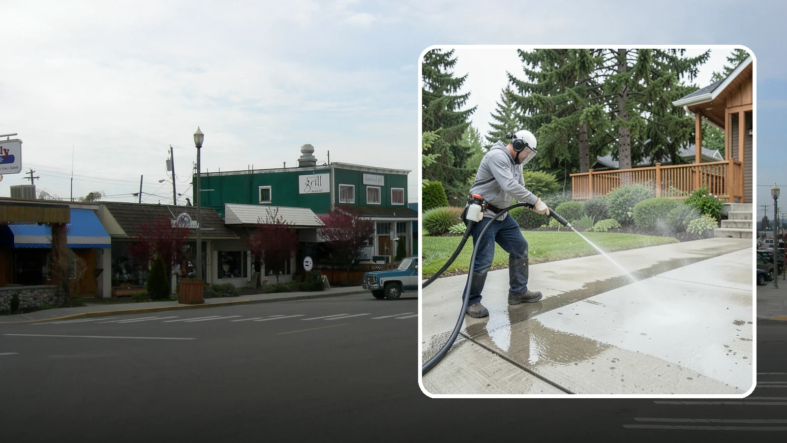 Step Pressure Washing in Stanwood, Snohomish County, WA - Pressure wash concrete and hardscape steps to strip built-up grime and restore safe grip.