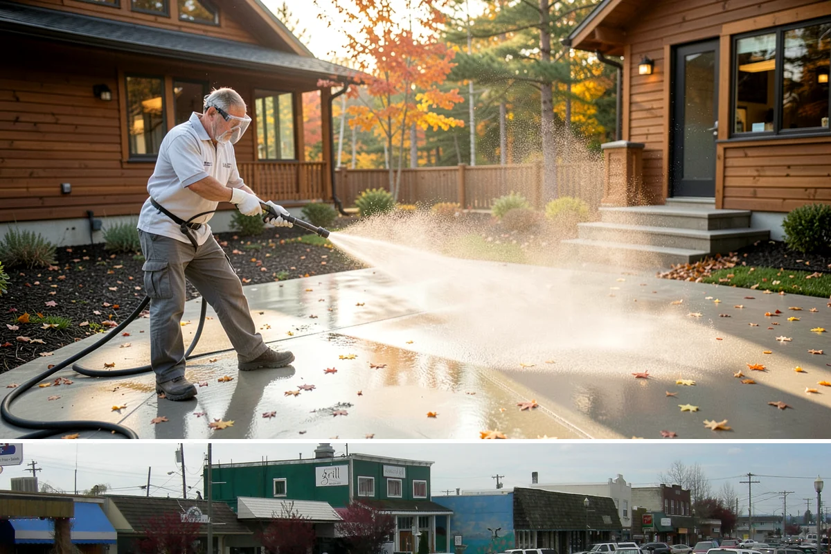 Step Pressure Washing in Stanwood, Snohomish County, WA - Steps clean up best during dry summer weeks so surfaces set before wet-season traffic.
