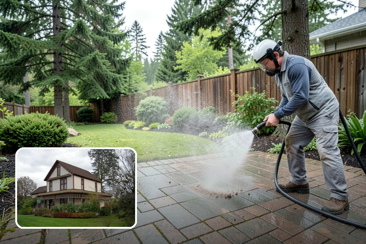 Step Pressure Washing in Sumner, Pierce County, WA - Strips compacted grime from step surfaces
