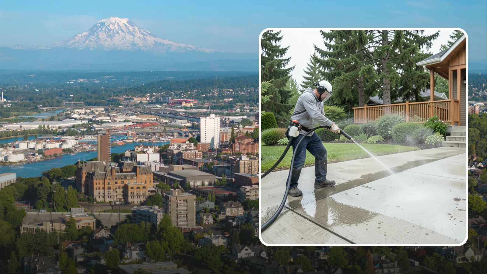 Step Pressure Washing in Tacoma, Pierce County, WA - Pressure wash concrete and hardscape steps to strip built-up grime and restore safe grip.