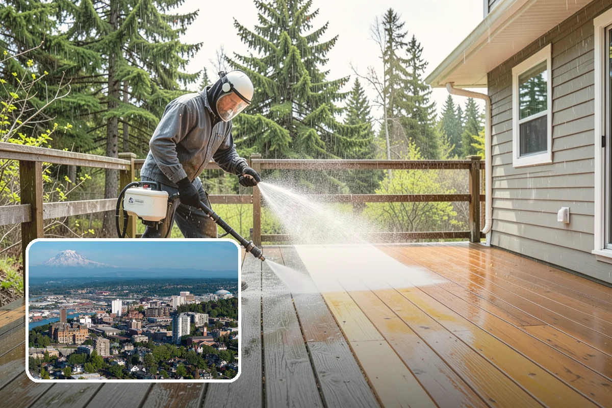 Step Pressure Washing in Tacoma, Pierce County, WA - Strips compacted grime from step surfaces