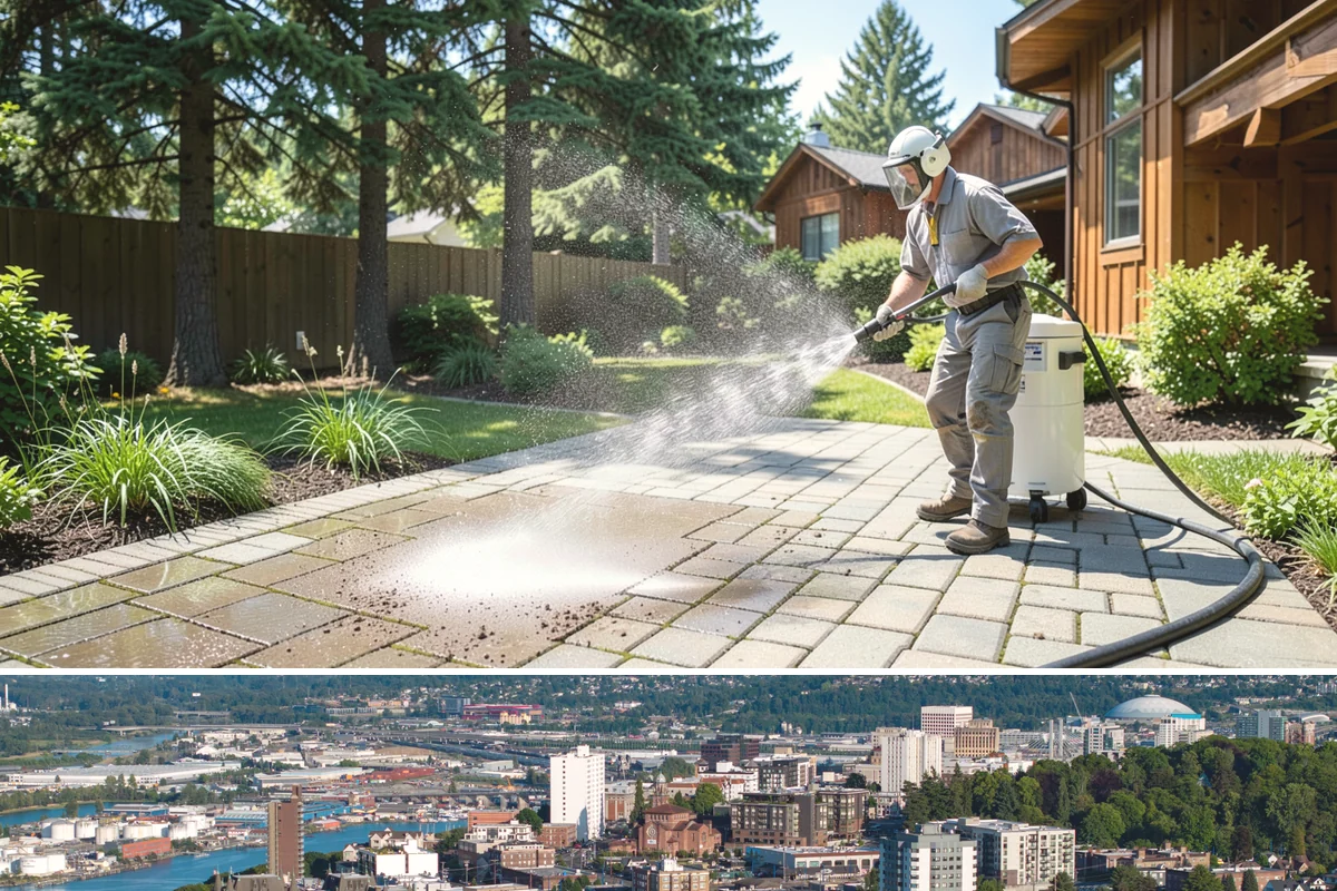 Step Pressure Washing in Tacoma, Pierce County, WA - Steps clean up best during dry summer weeks so surfaces set before wet-season traffic.