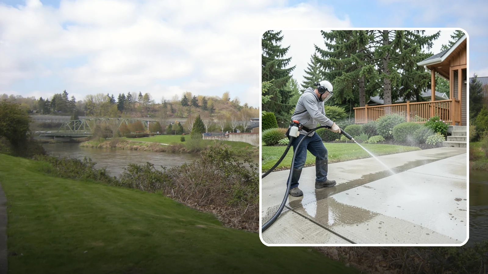 Step Pressure Washing in Tukwila, King County, WA - Pressure wash concrete and hardscape steps to strip built-up grime and restore safe grip.