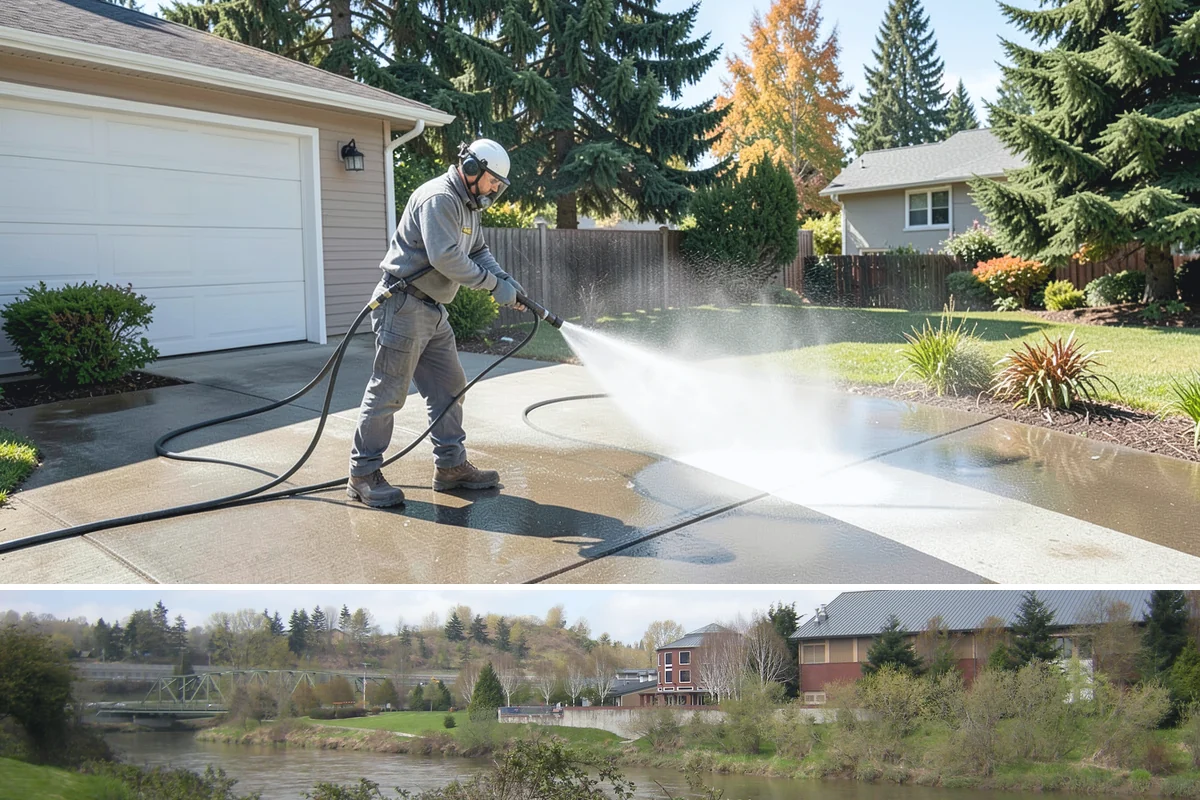 Step Pressure Washing in Tukwila, King County, WA - Steps clean up best during dry summer weeks so surfaces set before wet-season traffic.