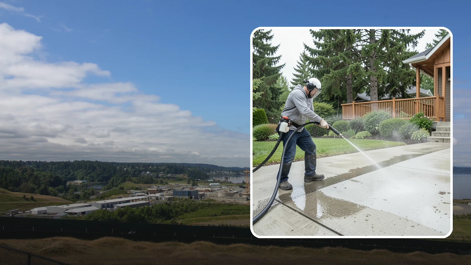 Step Pressure Washing in University Place, Pierce County, WA - Pressure wash concrete and hardscape steps to strip built-up grime and restore safe grip.