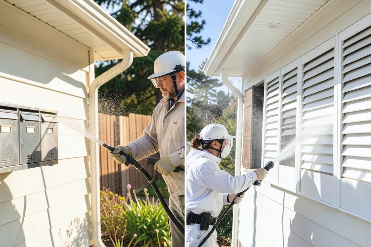 Step Pressure Washing in Wilkeson, Pierce County, WA - Sweep loose debris and pre-soak the steps