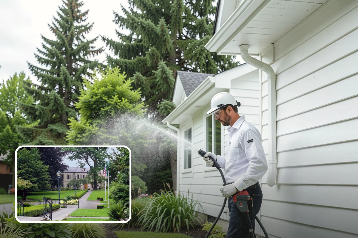 Step Pressure Washing in Woodinville, King County, WA - Strips compacted grime from step surfaces