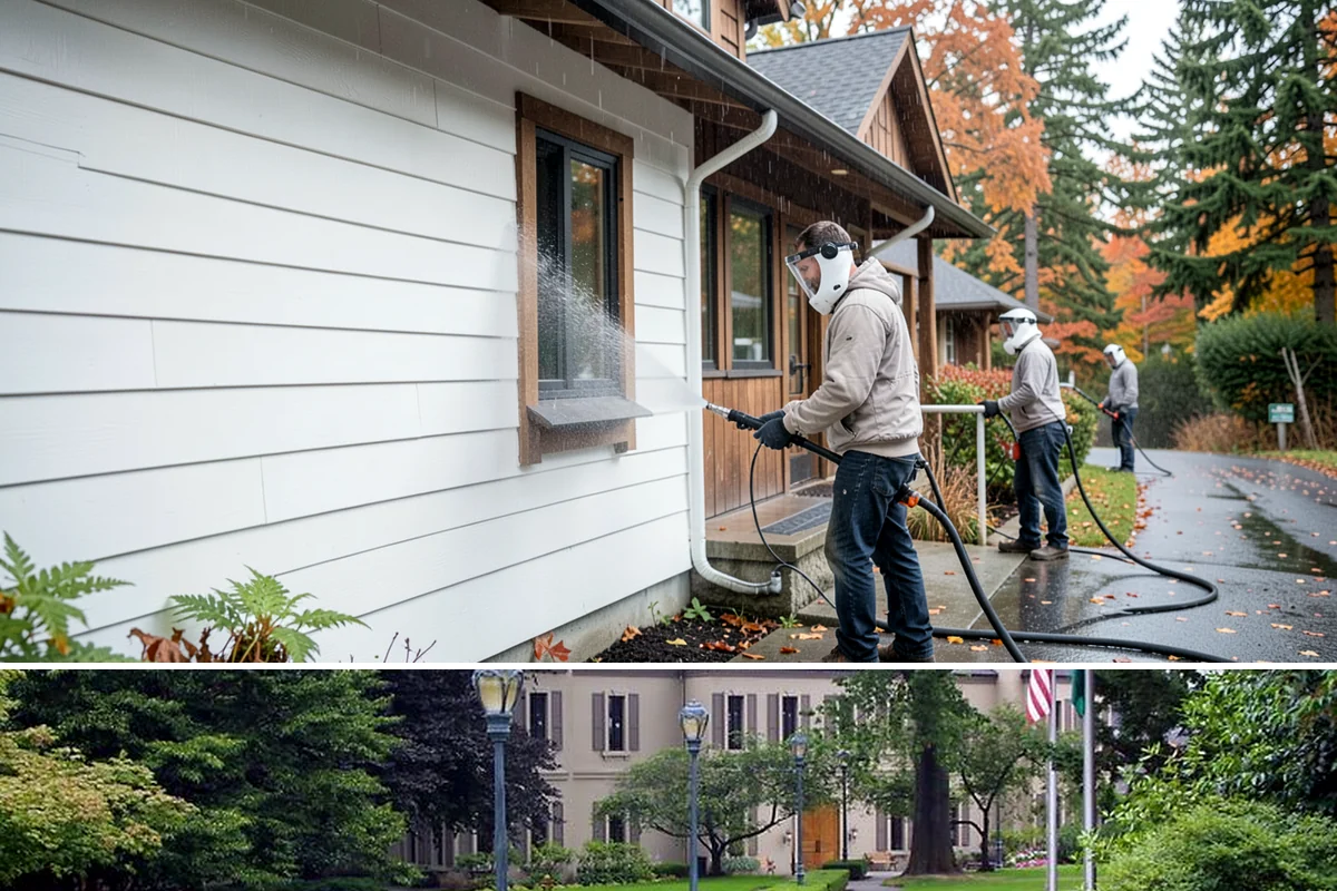 Step Pressure Washing in Woodinville, King County, WA - Steps clean up best during dry summer weeks so surfaces set before wet-season traffic.