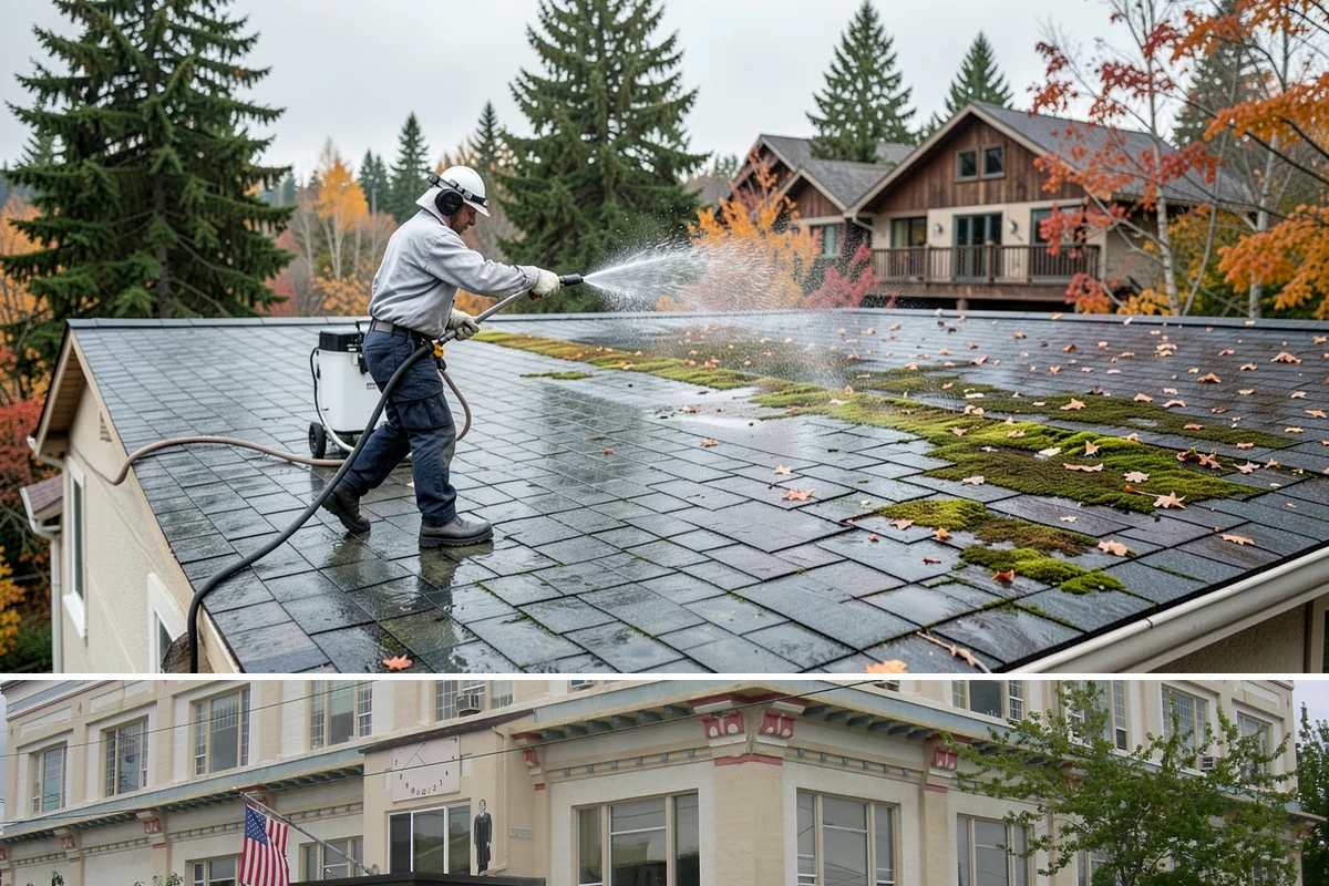 Stone Cleaning in Anacortes, Skagit County, WA - A drier summer schedule keeps porous stone from staying saturated, giving the cleaning solution the best conditions to work.