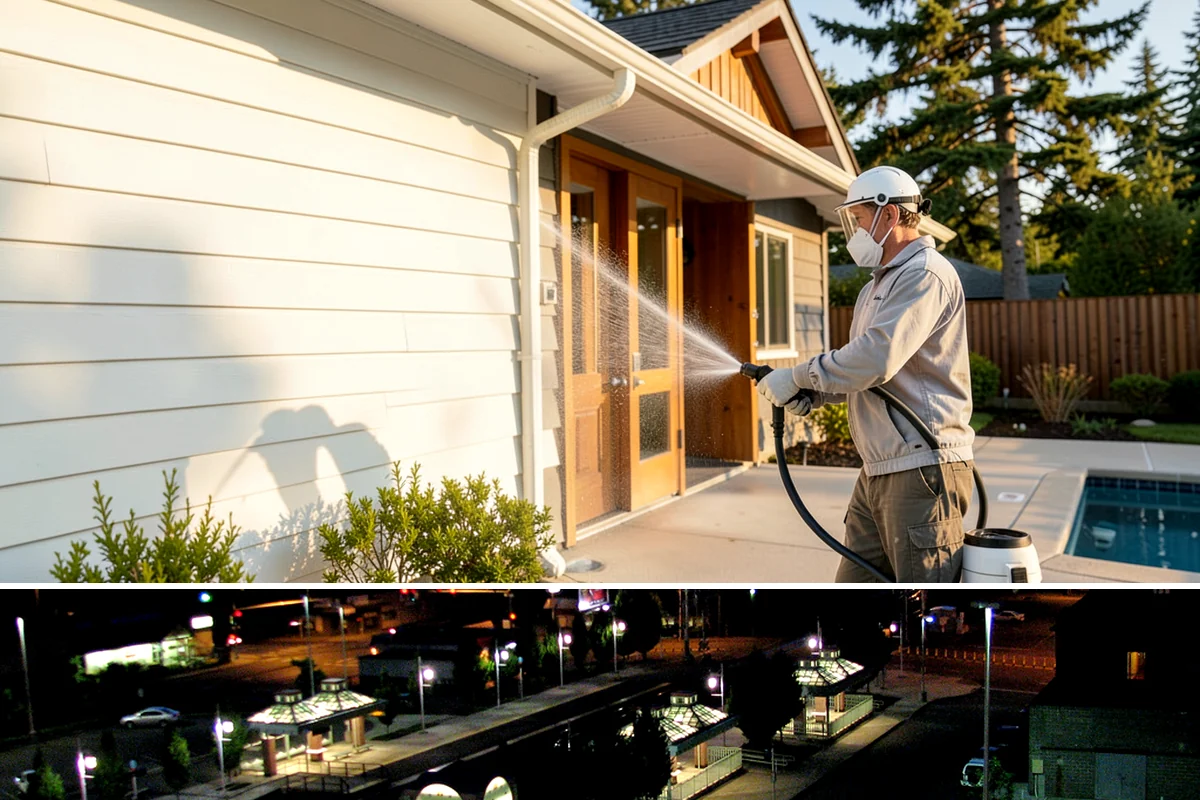 Stone Cleaning in Auburn, King County, WA - A drier summer schedule keeps porous stone from staying saturated, giving the cleaning solution the best conditions to work.