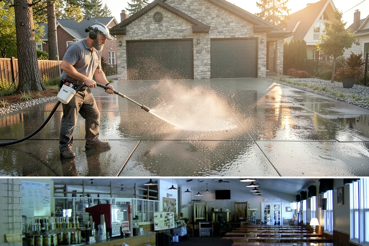 Stone Cleaning in Black Diamond, King County, WA - A drier summer schedule keeps porous stone from staying saturated, giving the cleaning solution the best conditions to work.