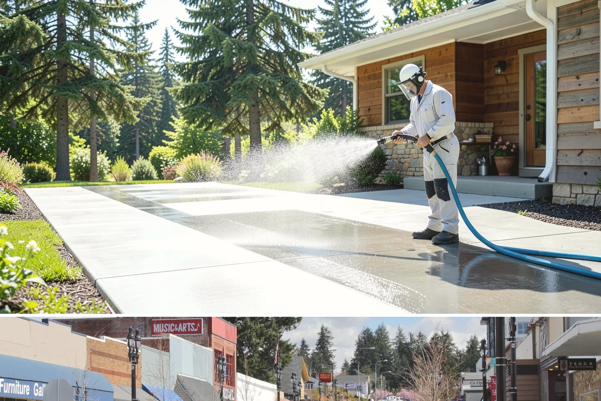 Stone Cleaning in Bothell, King County, WA - A drier summer schedule keeps porous stone from staying saturated, giving the cleaning solution the best conditions to work.
