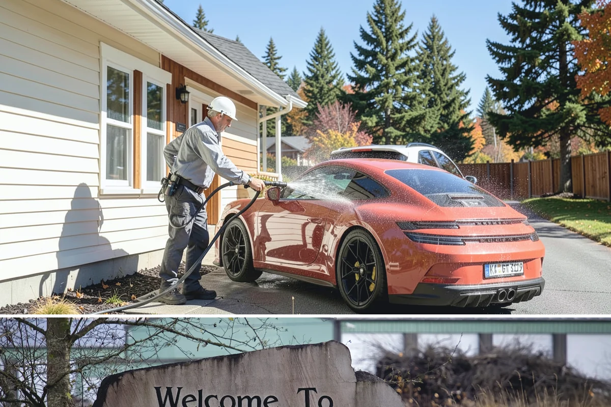 Stone Cleaning in Buckley, Pierce County, WA - A drier summer schedule keeps porous stone from staying saturated, giving the cleaning solution the best conditions to work.