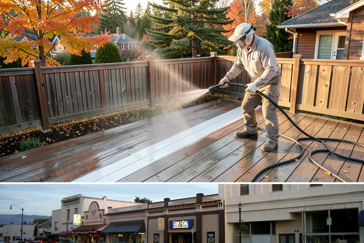 Stone Cleaning in Burlington, Skagit County, WA - A drier summer schedule keeps porous stone from staying saturated, giving the cleaning solution the best conditions to work.