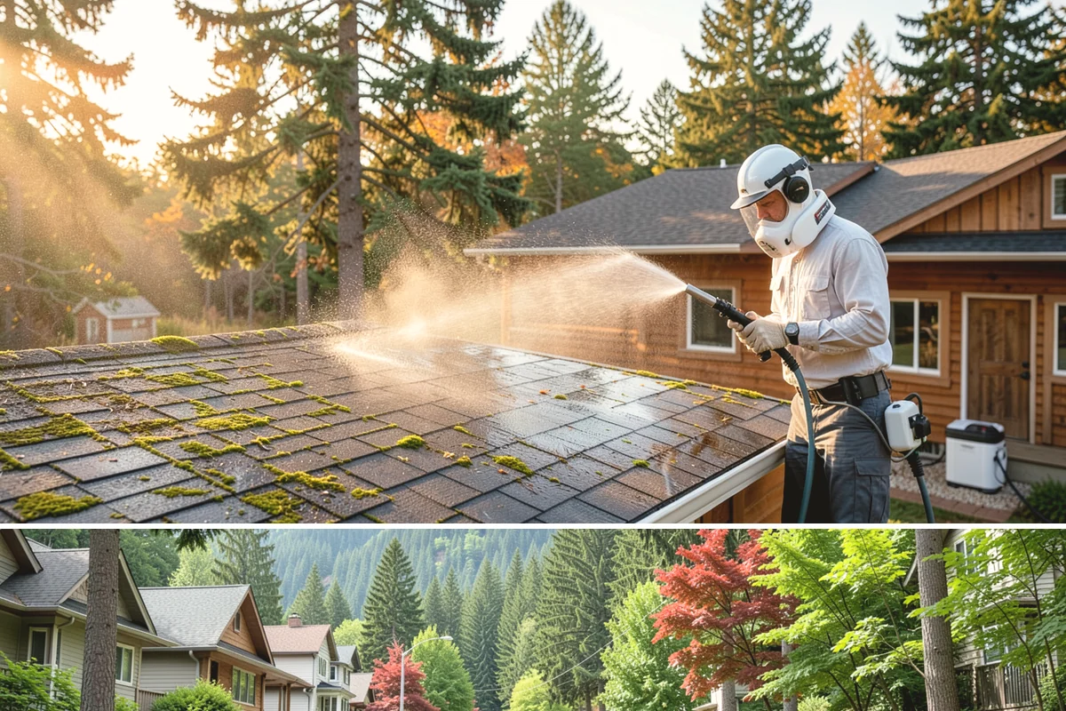 Stone Cleaning in Darrington, Snohomish County, WA - A drier summer schedule keeps porous stone from staying saturated, giving the cleaning solution the best conditions to work.