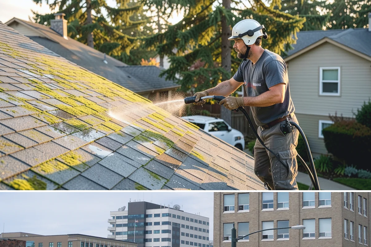 Stone Cleaning in Everett, Snohomish County, WA - A drier summer schedule keeps porous stone from staying saturated, giving the cleaning solution the best conditions to work.