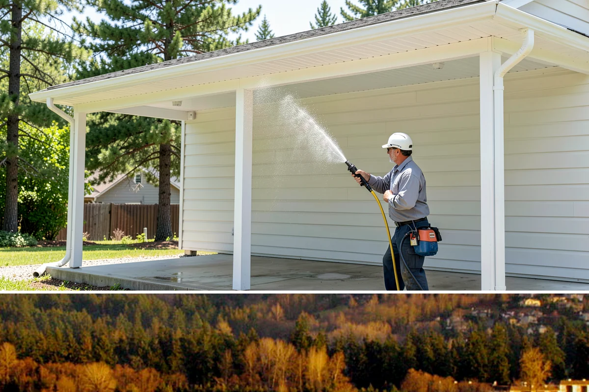 Stone Cleaning in Kenmore, King County, WA - A drier summer schedule keeps porous stone from staying saturated, giving the cleaning solution the best conditions to work.