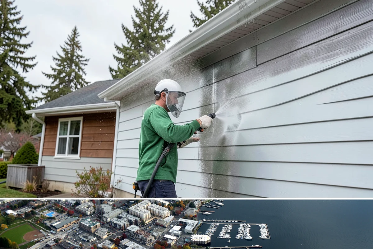 Stone Cleaning in Kirkland, King County, WA - A drier summer schedule keeps porous stone from staying saturated, giving the cleaning solution the best conditions to work.