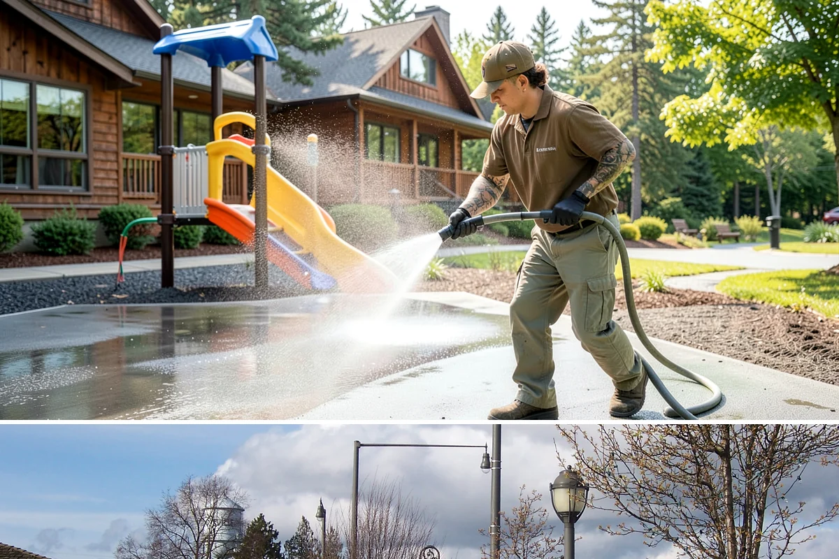 Stone Cleaning in Marysville, Snohomish County, WA - A drier summer schedule keeps porous stone from staying saturated, giving the cleaning solution the best conditions to work.