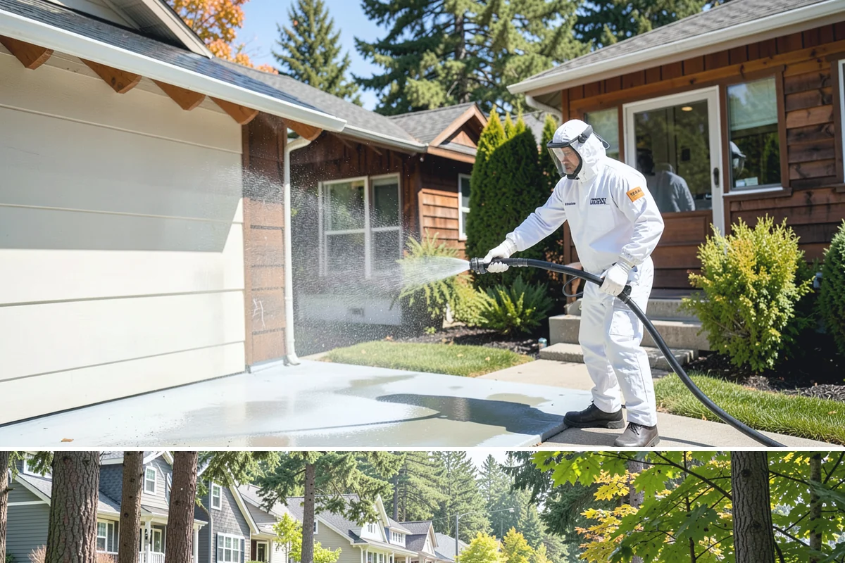 Stone Cleaning in Normandy Park, King County, WA - A drier summer schedule keeps porous stone from staying saturated, giving the cleaning solution the best conditions to work.