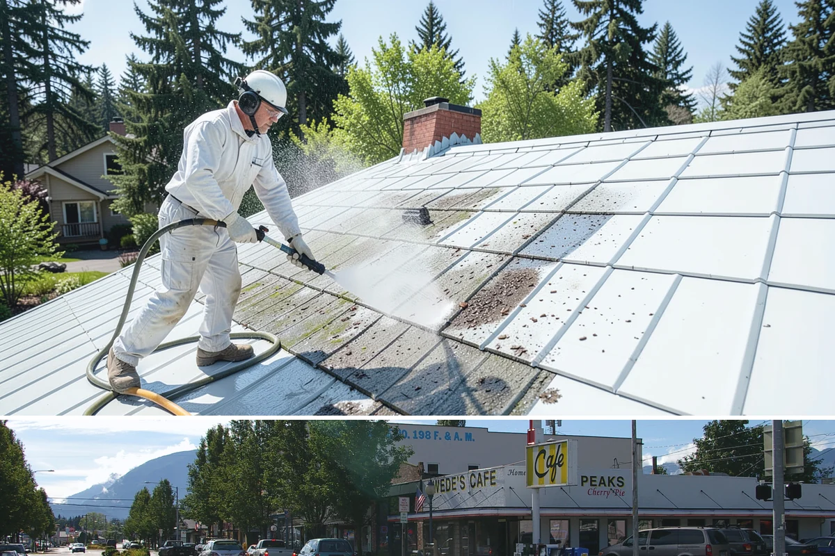 Stone Cleaning in North Bend, King County, WA - A drier summer schedule keeps porous stone from staying saturated, giving the cleaning solution the best conditions to work.