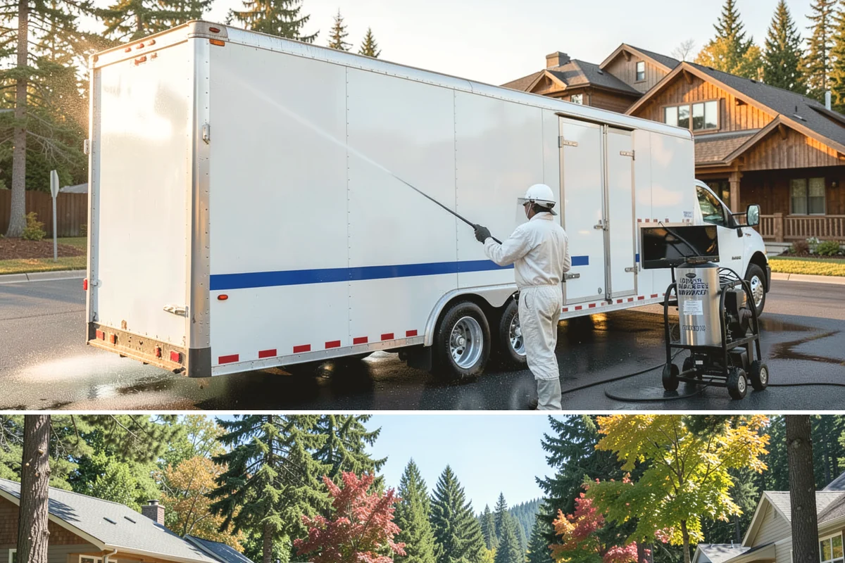 Stone Cleaning in Orting, Pierce County, WA - A drier summer schedule keeps porous stone from staying saturated, giving the cleaning solution the best conditions to work.