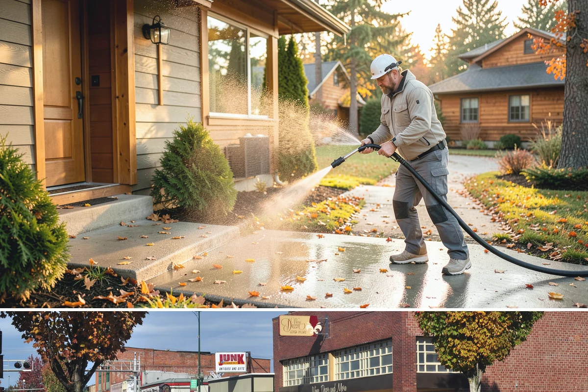 Stone Cleaning in Puyallup, Pierce County, WA - A drier summer schedule keeps porous stone from staying saturated, giving the cleaning solution the best conditions to work.