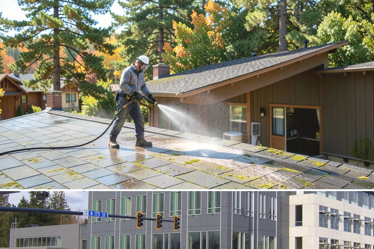 Stone Cleaning in Shoreline, King County, WA - A drier summer schedule keeps porous stone from staying saturated, giving the cleaning solution the best conditions to work.