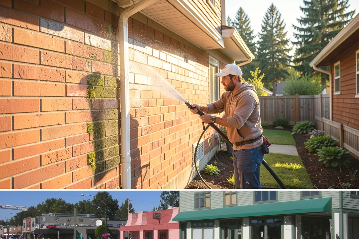 Stone Cleaning in Snoqualmie, King County, WA - A drier summer schedule keeps porous stone from staying saturated, giving the cleaning solution the best conditions to work.