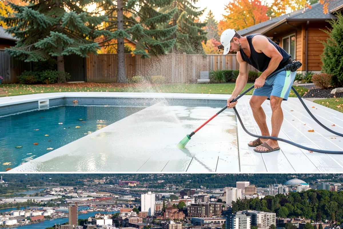 Stone Cleaning in Tacoma, Pierce County, WA - A drier summer schedule keeps porous stone from staying saturated, giving the cleaning solution the best conditions to work.