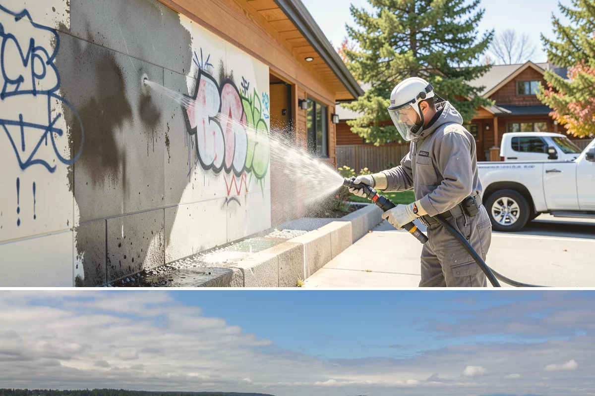 Stone Cleaning in University Place, Pierce County, WA - A drier summer schedule keeps porous stone from staying saturated, giving the cleaning solution the best conditions to work.