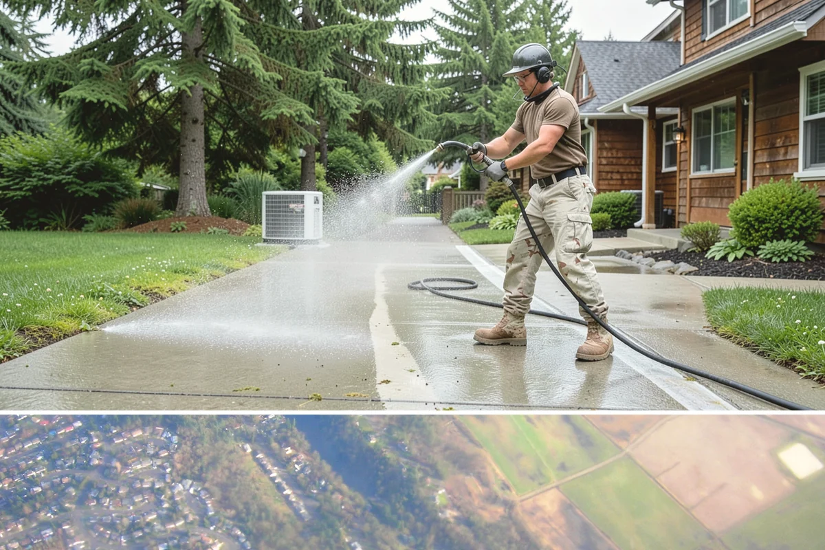 Stone Patio Cleaning in Algona, King County, WA - Stone patios clean best in warm, dry summer weeks that let porous stone dry evenly.