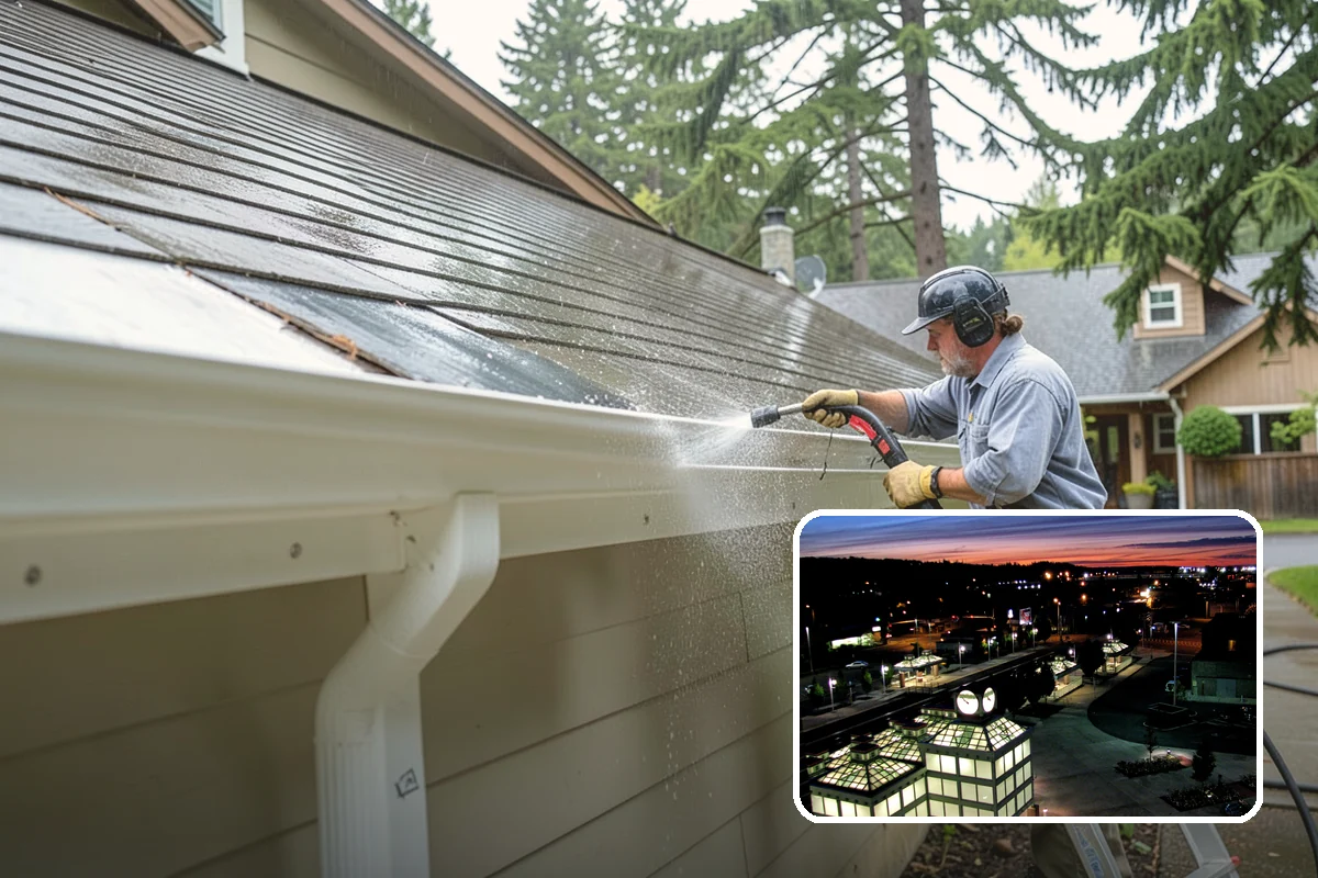 Stone Patio Cleaning in Auburn, King County, WA - Lifts black algae without etching the stone