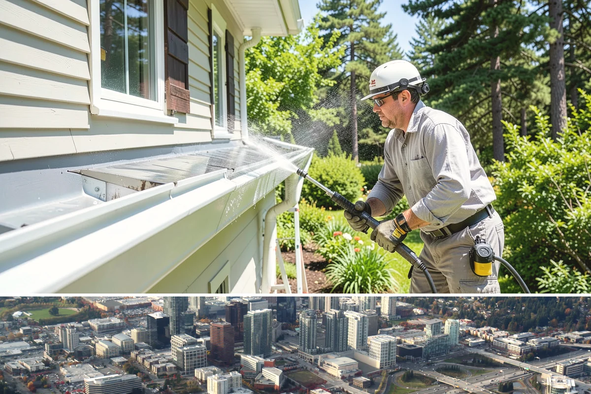 Stone Patio Cleaning in Bellevue, King County, WA - Stone patios clean best in warm, dry summer weeks that let porous stone dry evenly.
