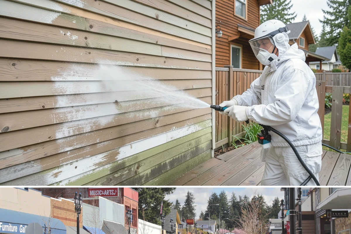 Stone Patio Cleaning in Bothell, King County, WA - Stone patios clean best in warm, dry summer weeks that let porous stone dry evenly.
