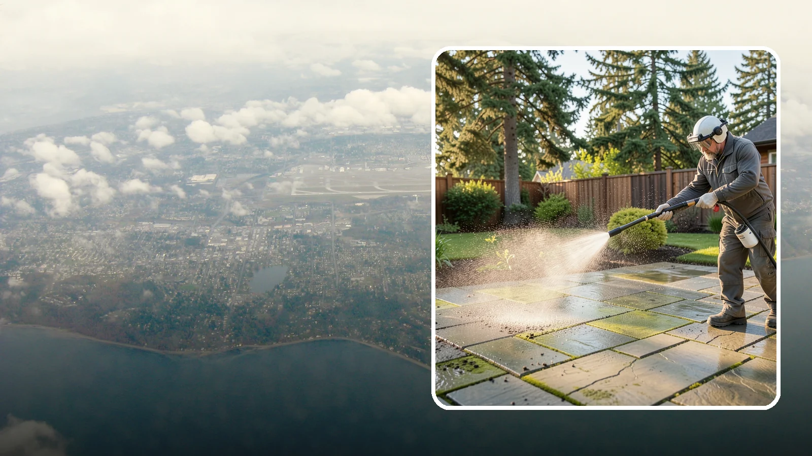 Stone Patio Cleaning in Burien, King County, WA - Clean natural stone patios with surface-safe chemistry that removes algae without harming the stone.