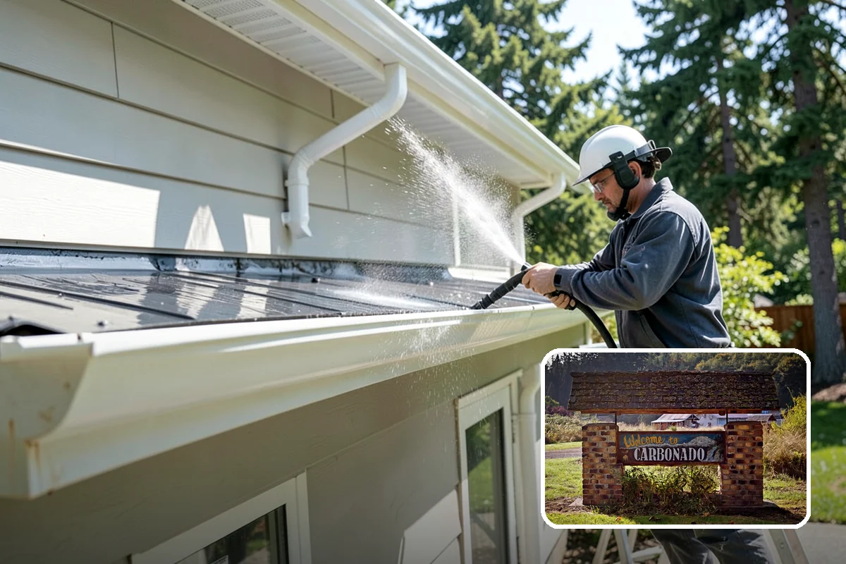 Stone Patio Cleaning in Carbonado, Pierce County, WA - Lifts black algae without etching the stone