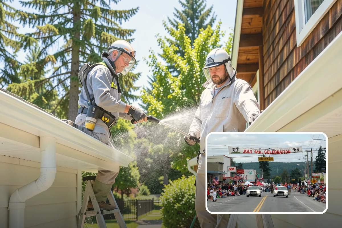 Stone Patio Cleaning in Carnation, King County, WA - Lifts black algae without etching the stone