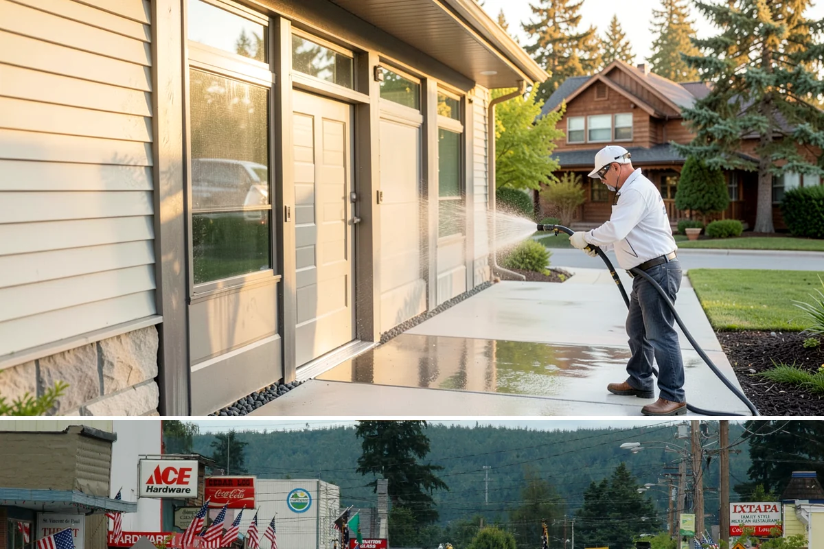 Stone Patio Cleaning in Carnation, King County, WA - Stone patios clean best in warm, dry summer weeks that let porous stone dry evenly.
