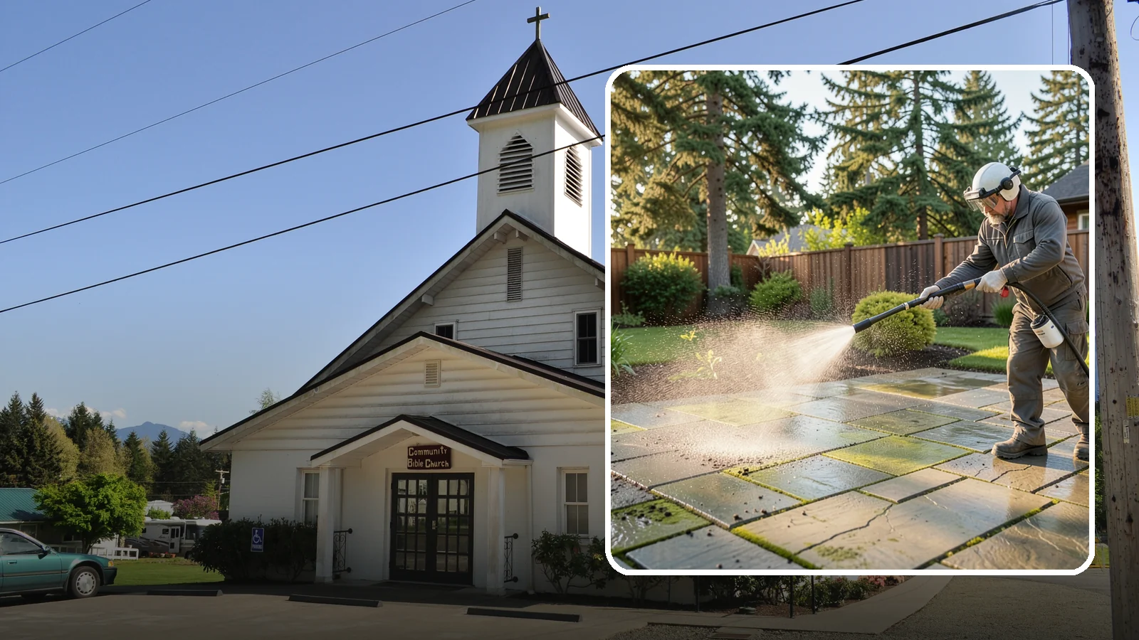 Stone Patio Cleaning in Concrete, Skagit County, WA - Clean natural stone patios with surface-safe chemistry that removes algae without harming the stone.
