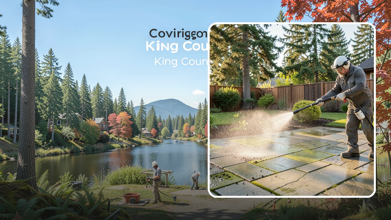Stone Patio Cleaning in Covington, King County, WA - Clean natural stone patios with surface-safe chemistry that removes algae without harming the stone.