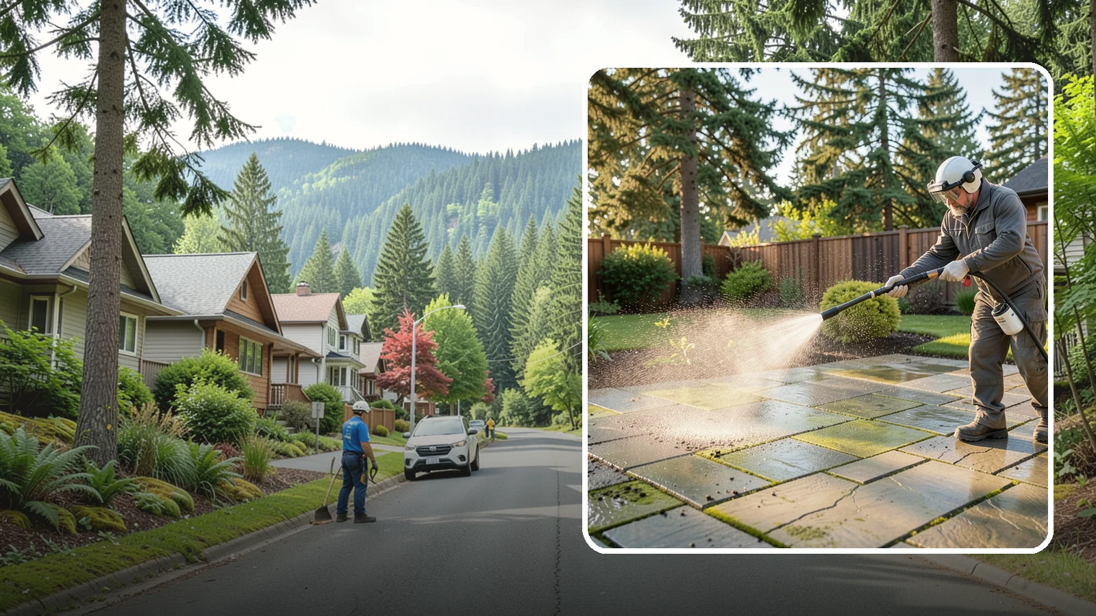 Stone Patio Cleaning in Darrington, Snohomish County, WA - Clean natural stone patios with surface-safe chemistry that removes algae without harming the stone.