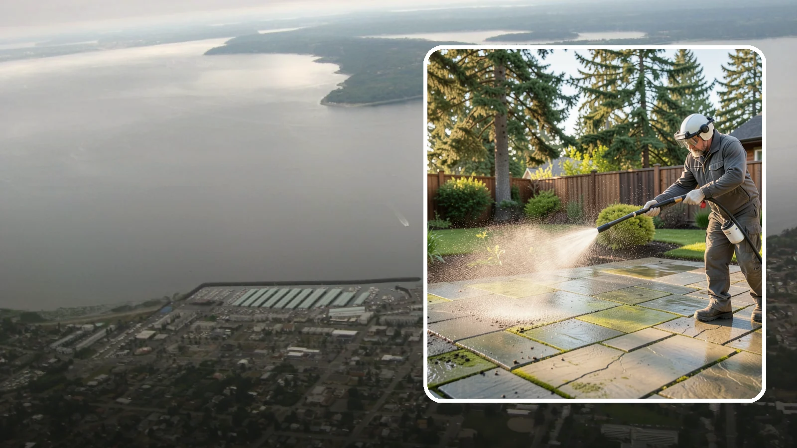 Stone Patio Cleaning in Des Moines, King County, WA - Clean natural stone patios with surface-safe chemistry that removes algae without harming the stone.
