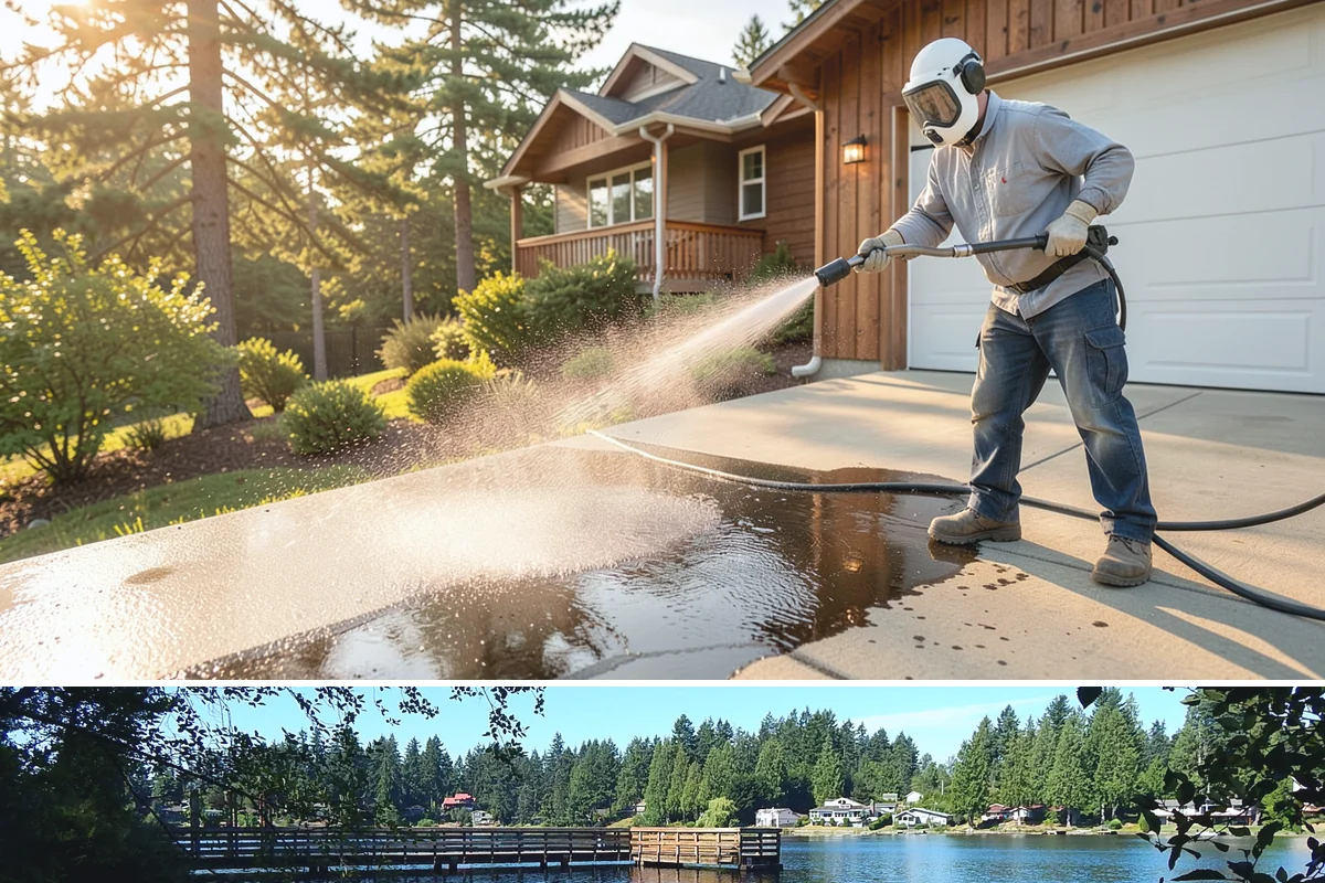 Stone Patio Cleaning in Federal Way, King County, WA - Stone patios clean best in warm, dry summer weeks that let porous stone dry evenly.