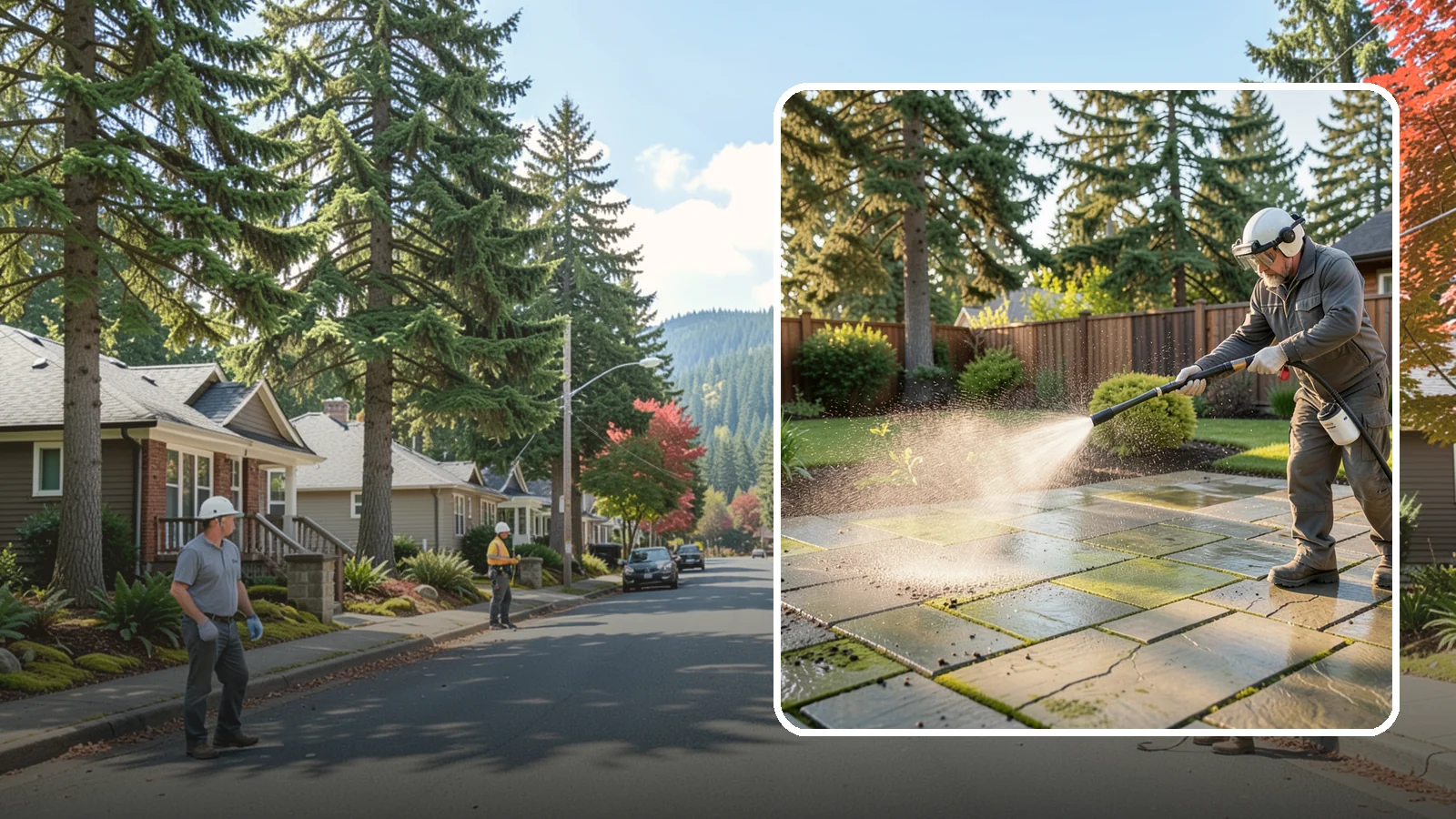 Stone Patio Cleaning in Hunts Point, King County, WA - Clean natural stone patios with surface-safe chemistry that removes algae without harming the stone.