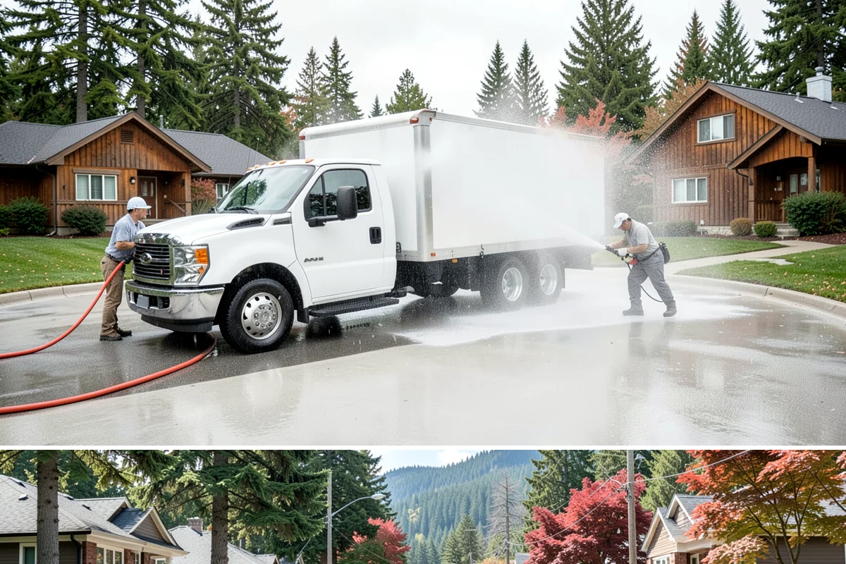Stone Patio Cleaning in Hunts Point, King County, WA - Stone patios clean best in warm, dry summer weeks that let porous stone dry evenly.