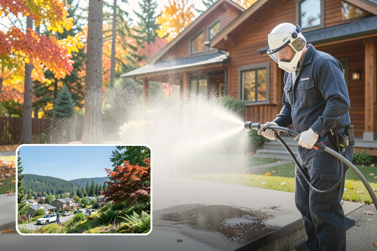 Stone Patio Cleaning in Index, Snohomish County, WA - Lifts black algae without etching the stone